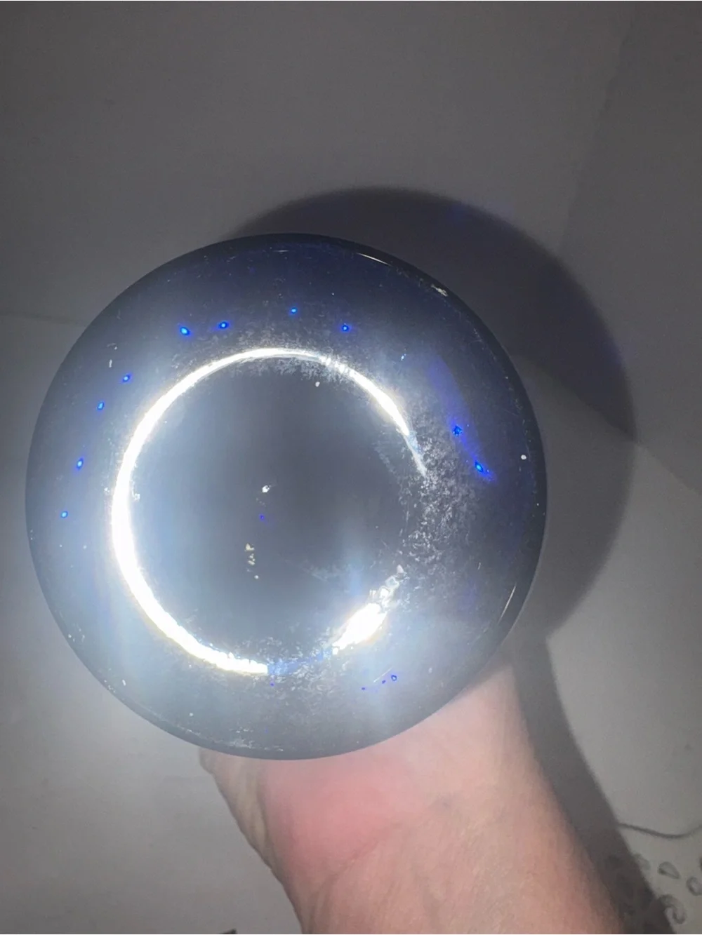 Cobalt Blue Decorative Glass Vase with Gold Floral Accents